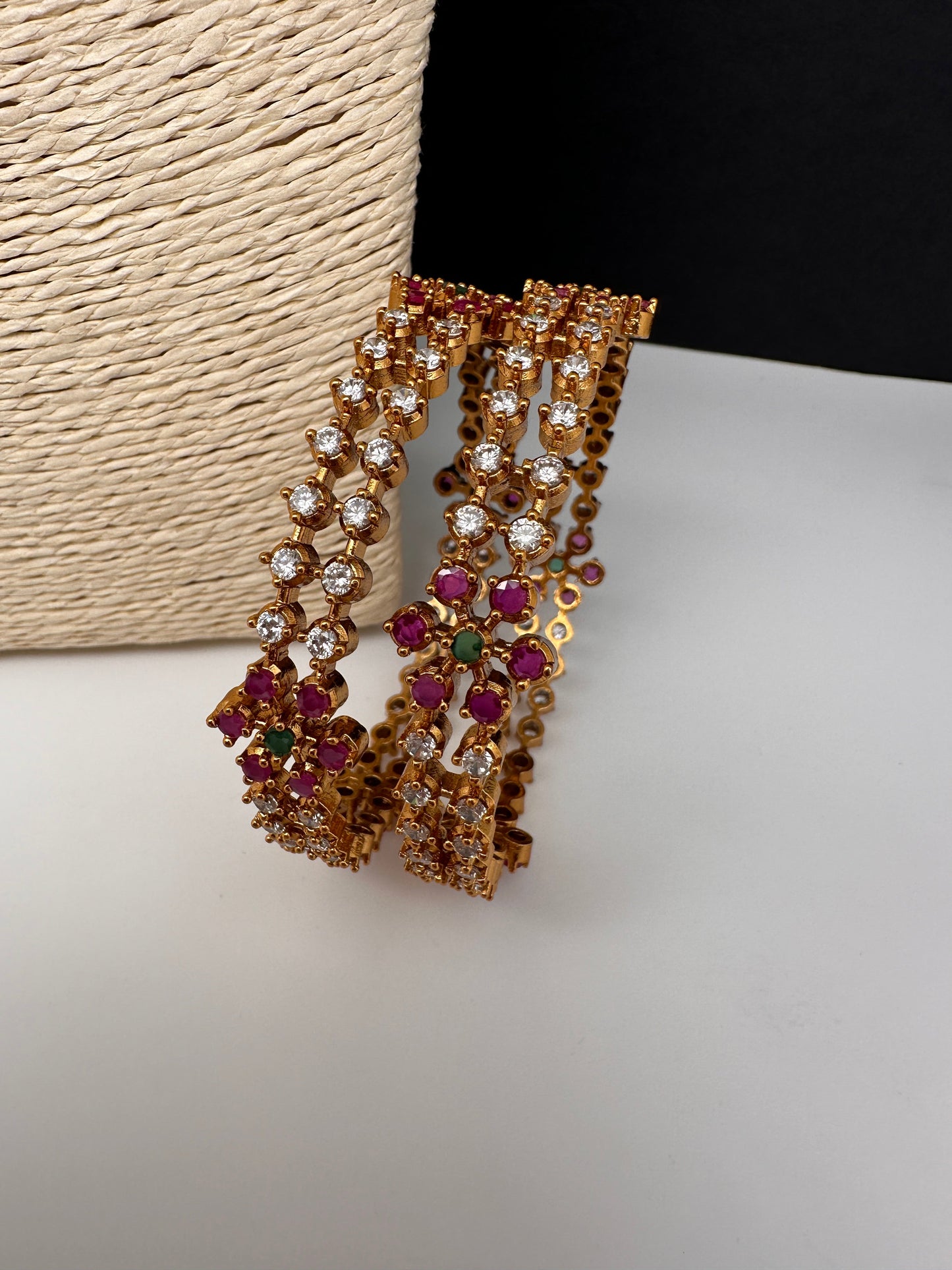 CZ Multi Color Floral Bangles