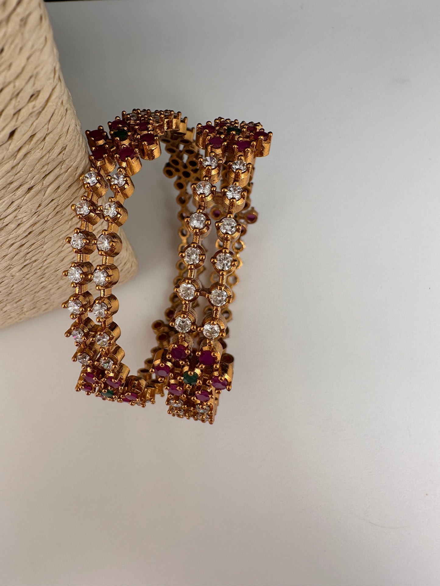 CZ Multi Color Floral Bangles