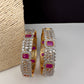 American Diamond Ruby Bangles