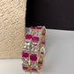 American Diamond Ruby Pink Bangles