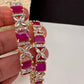 American Diamond Ruby Pink Bangles