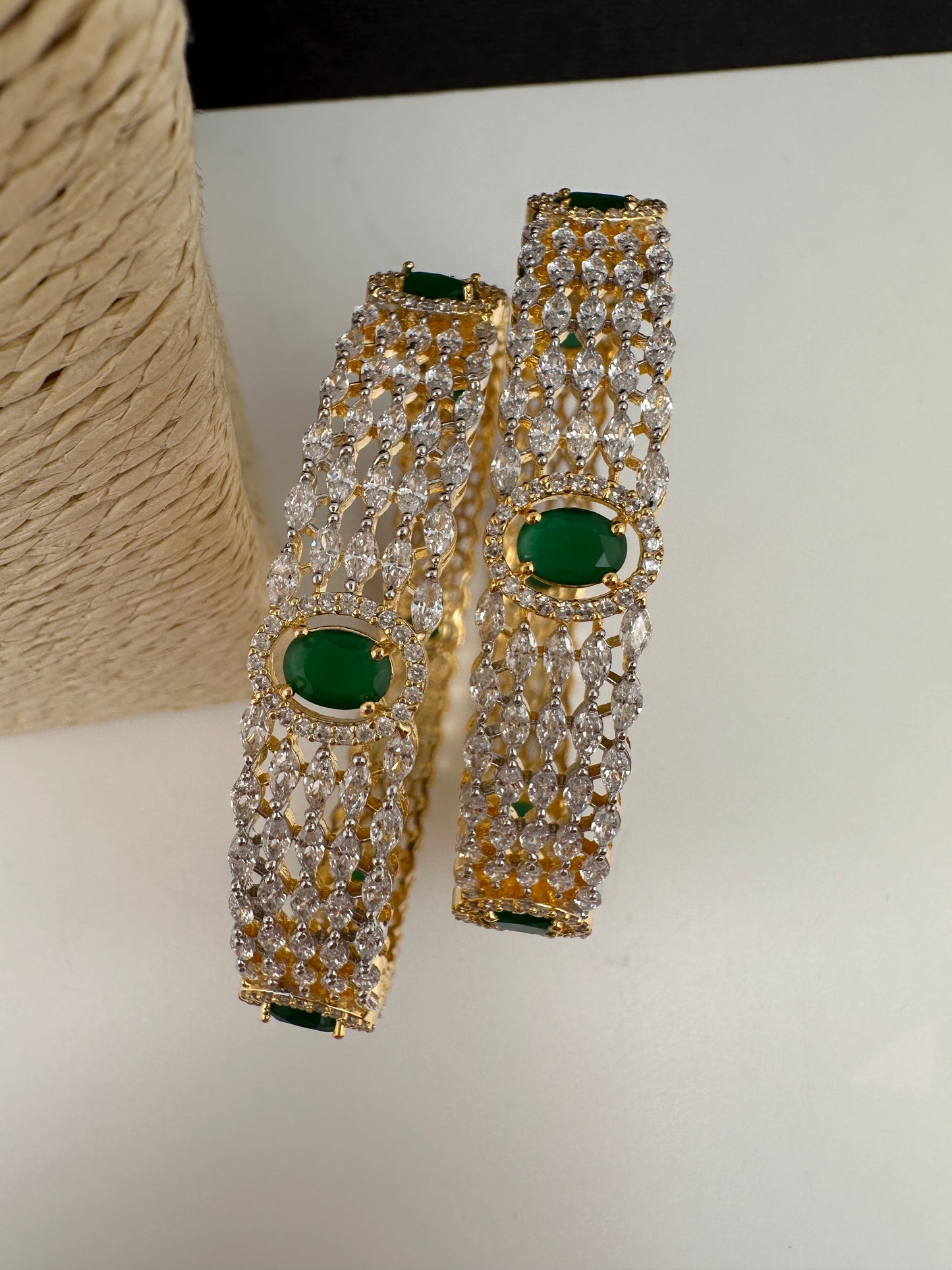 CZ Emerald Green Bangles