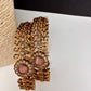 Matte CZ Pink Bangles