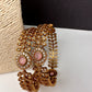 Matte CZ Pink Bangles