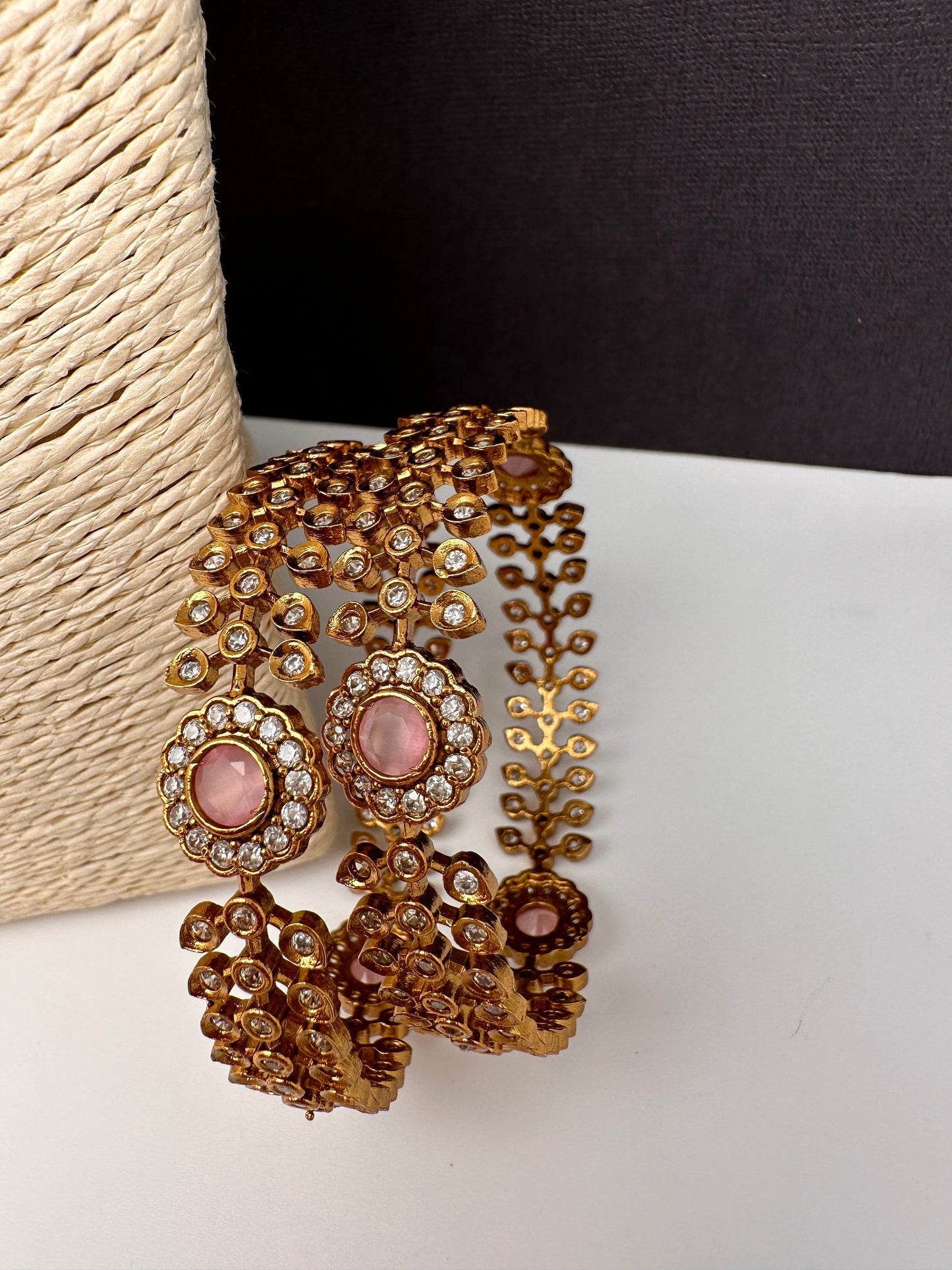 Matte CZ Pink Bangles