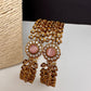 Matte CZ Pink Bangles