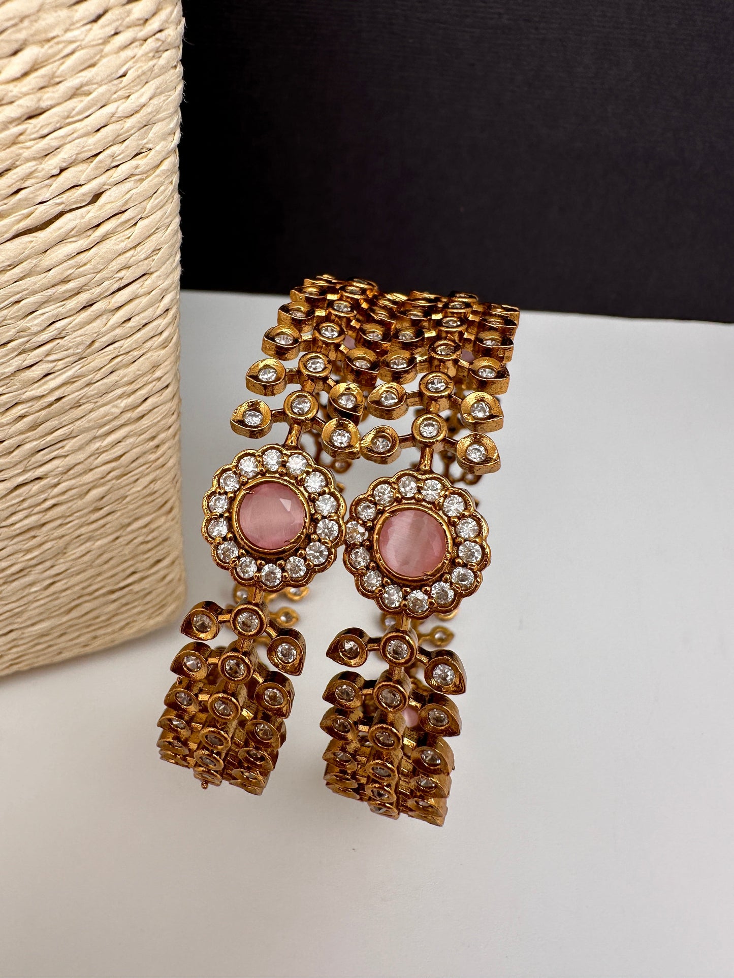 Matte CZ Pink Bangles
