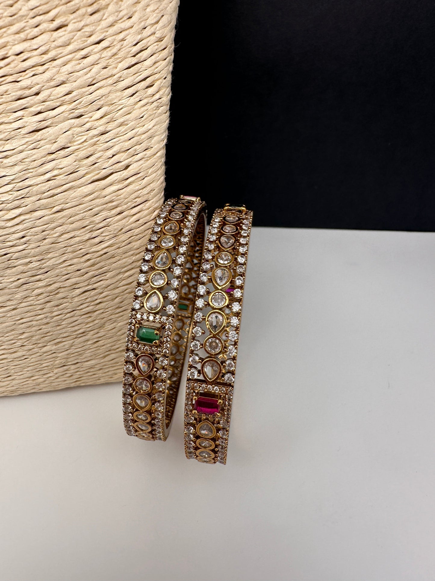 Matte CZ Multi Stone Bangles