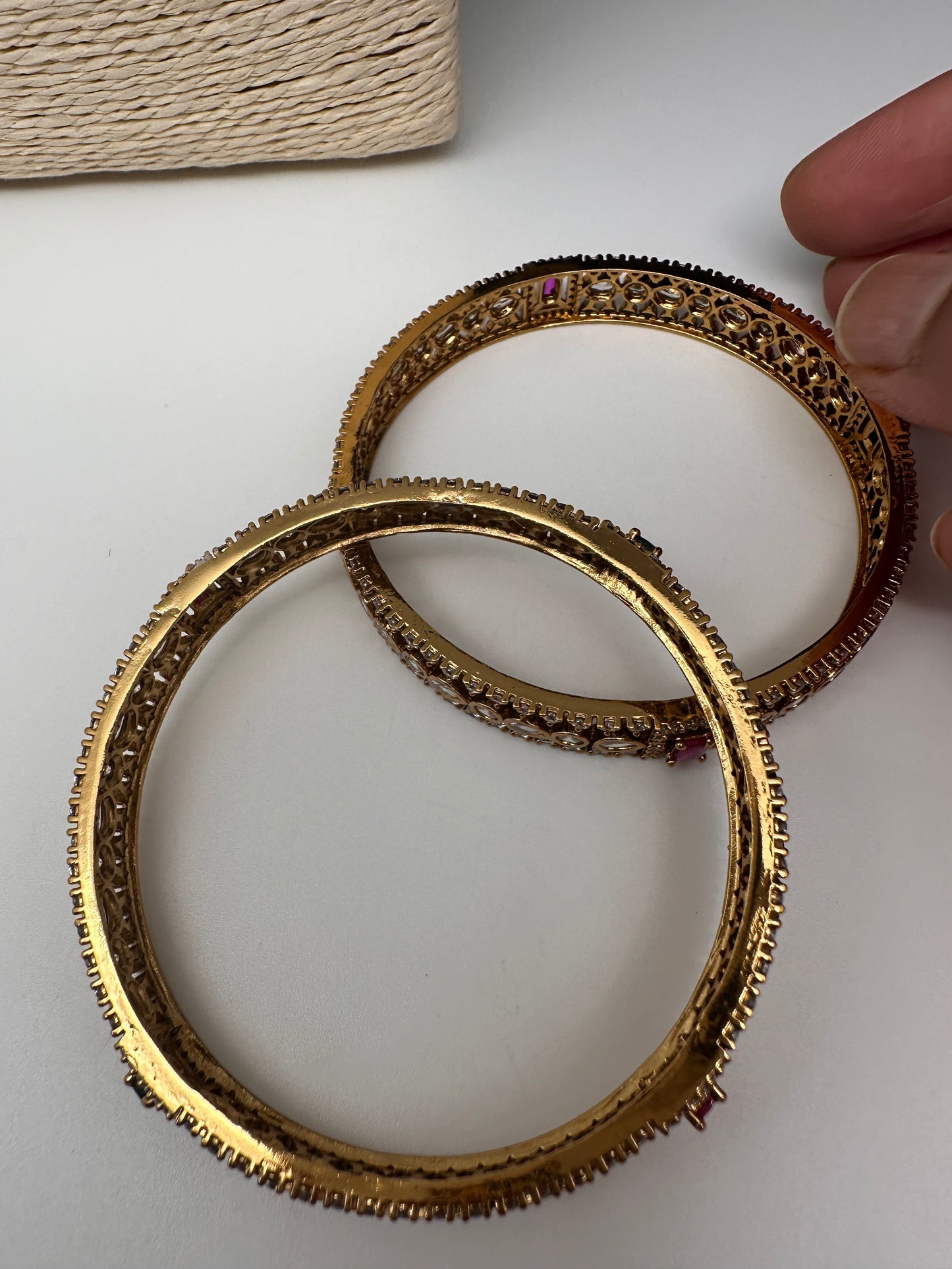 Matte CZ Multi Stone Bangles
