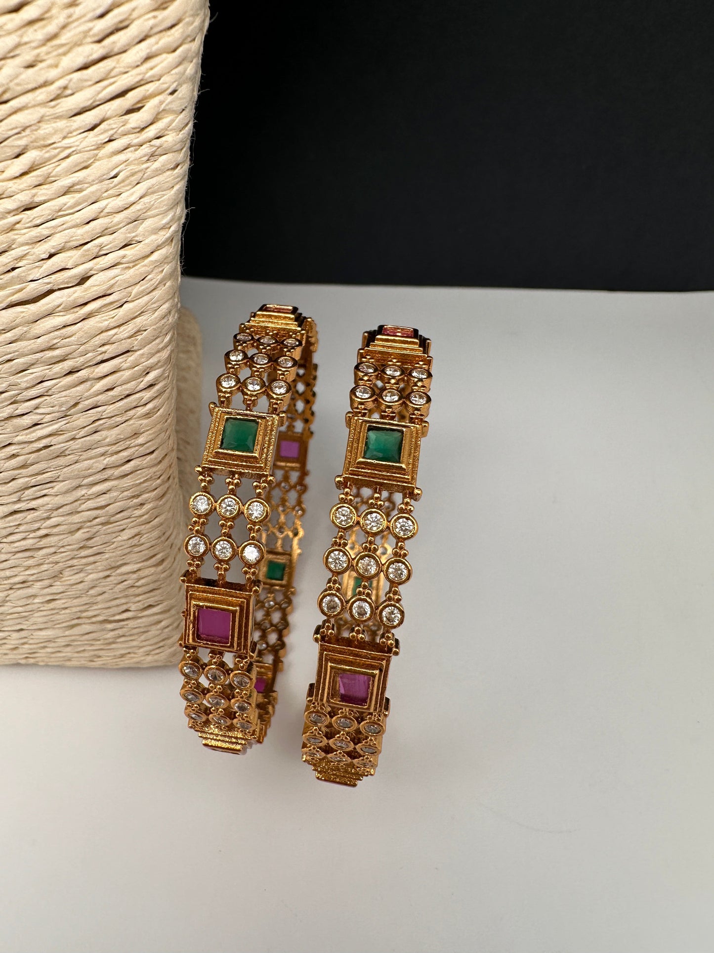 Matte CZ Multi Stone Bangles