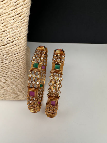 Matte CZ Multi Stone Bangles