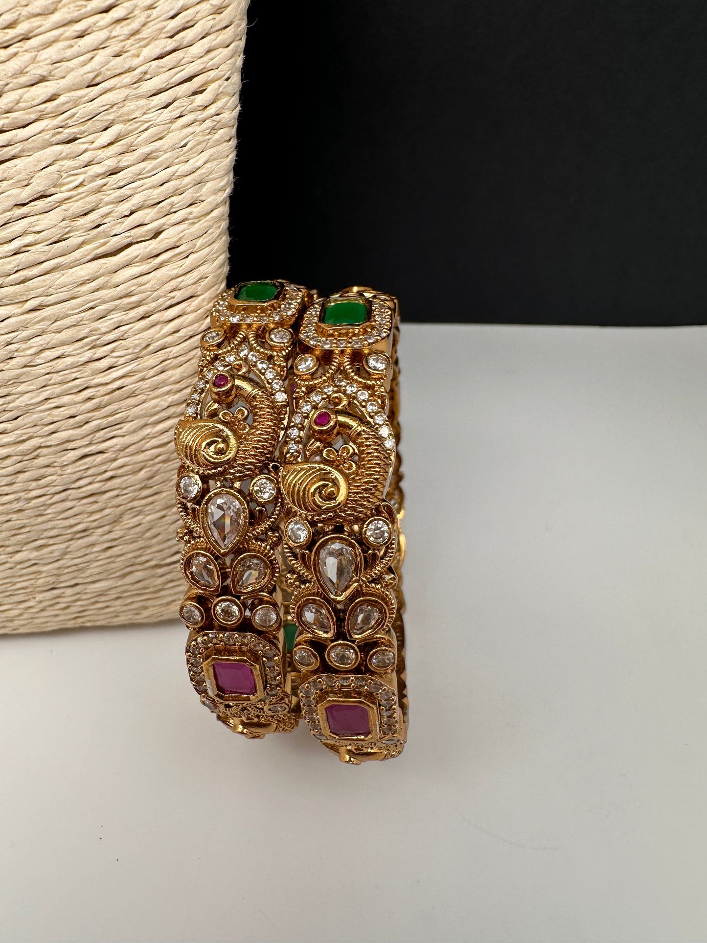 Matte Peacock Multi Color Bangles