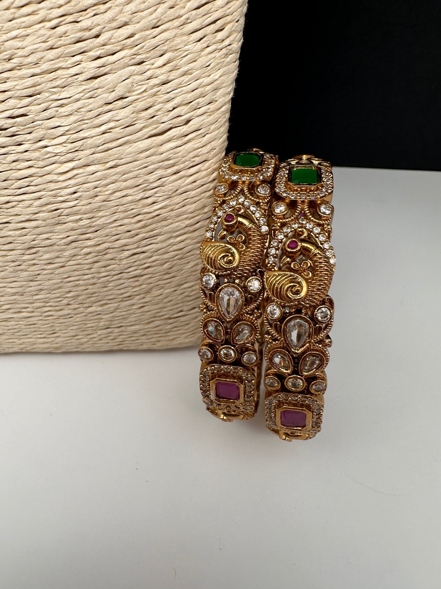 Matte Peacock Multi Color Bangles