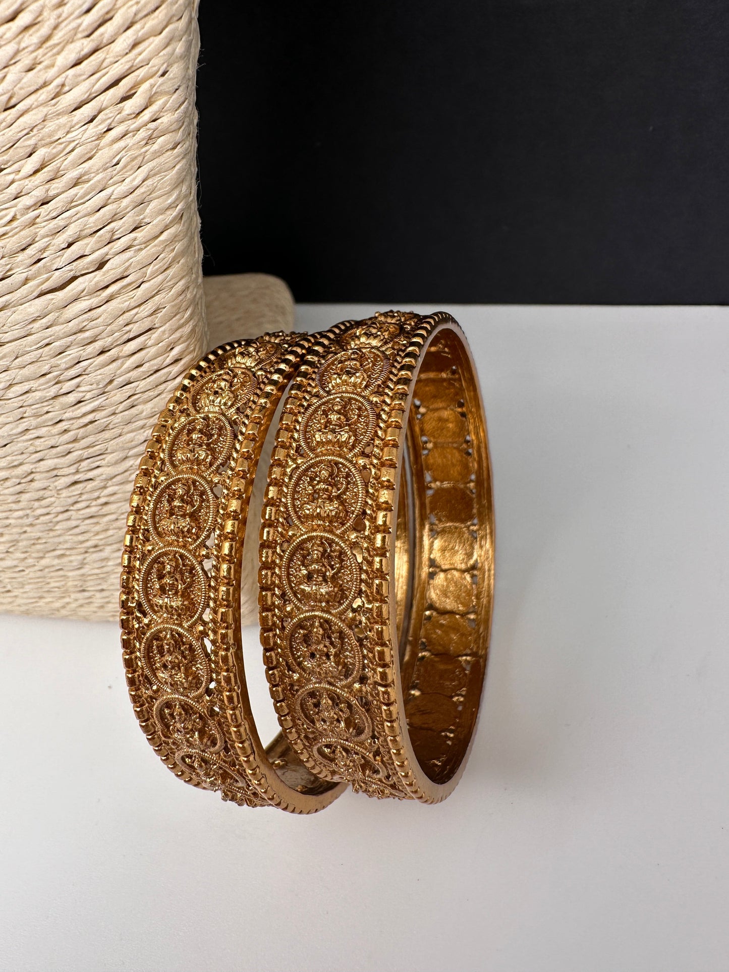Matte Goddess Lakshmi Coin Bangles
