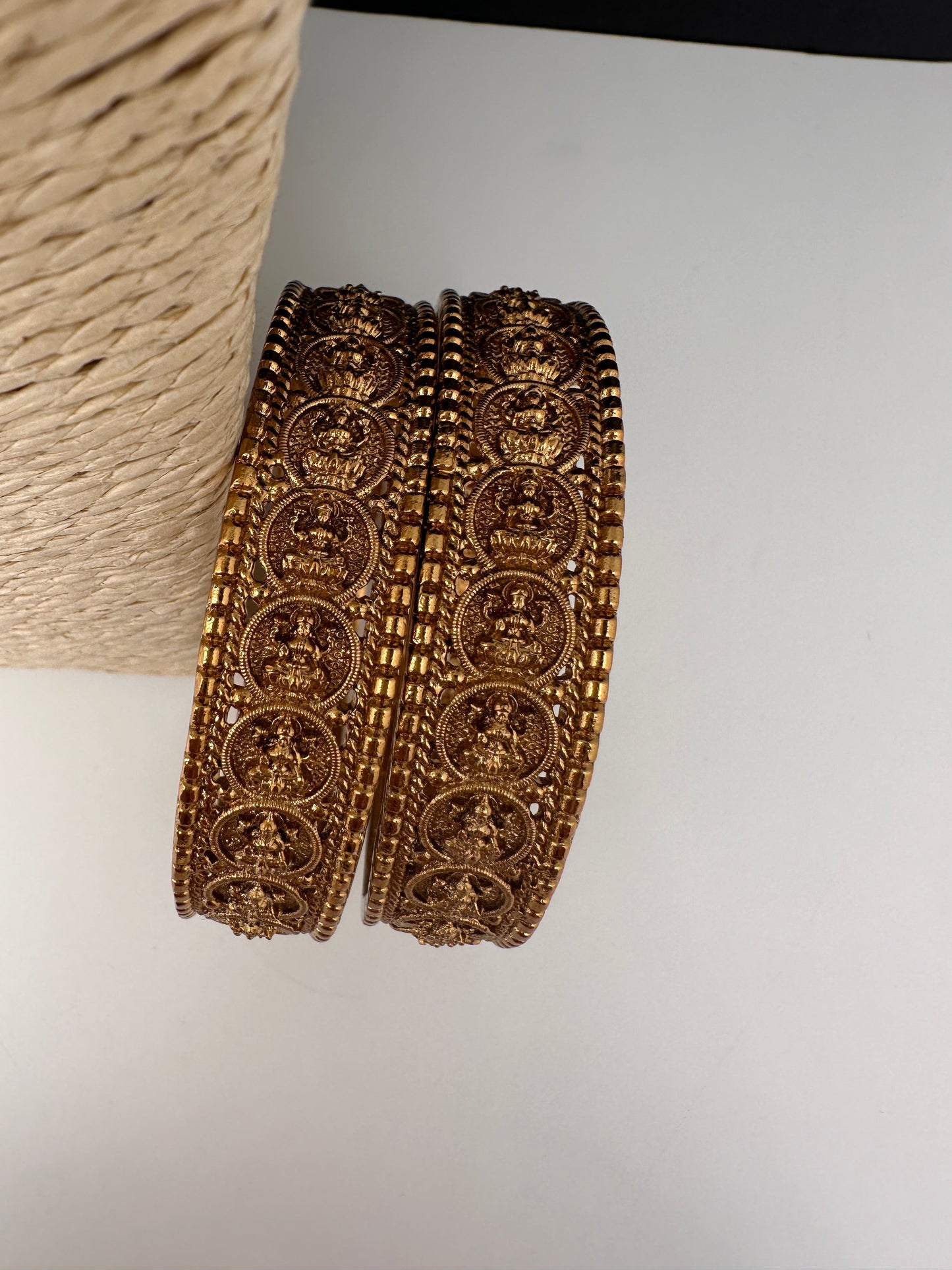 Matte Goddess Lakshmi Coin Bangles
