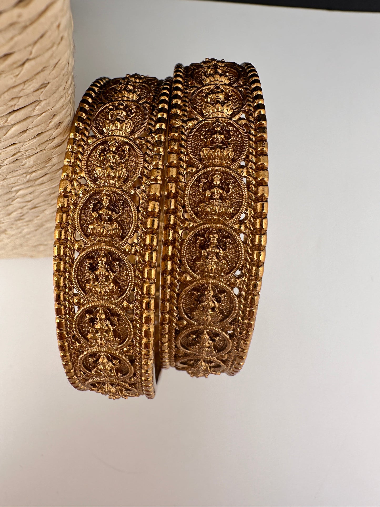 Matte Goddess Lakshmi Coin Bangles