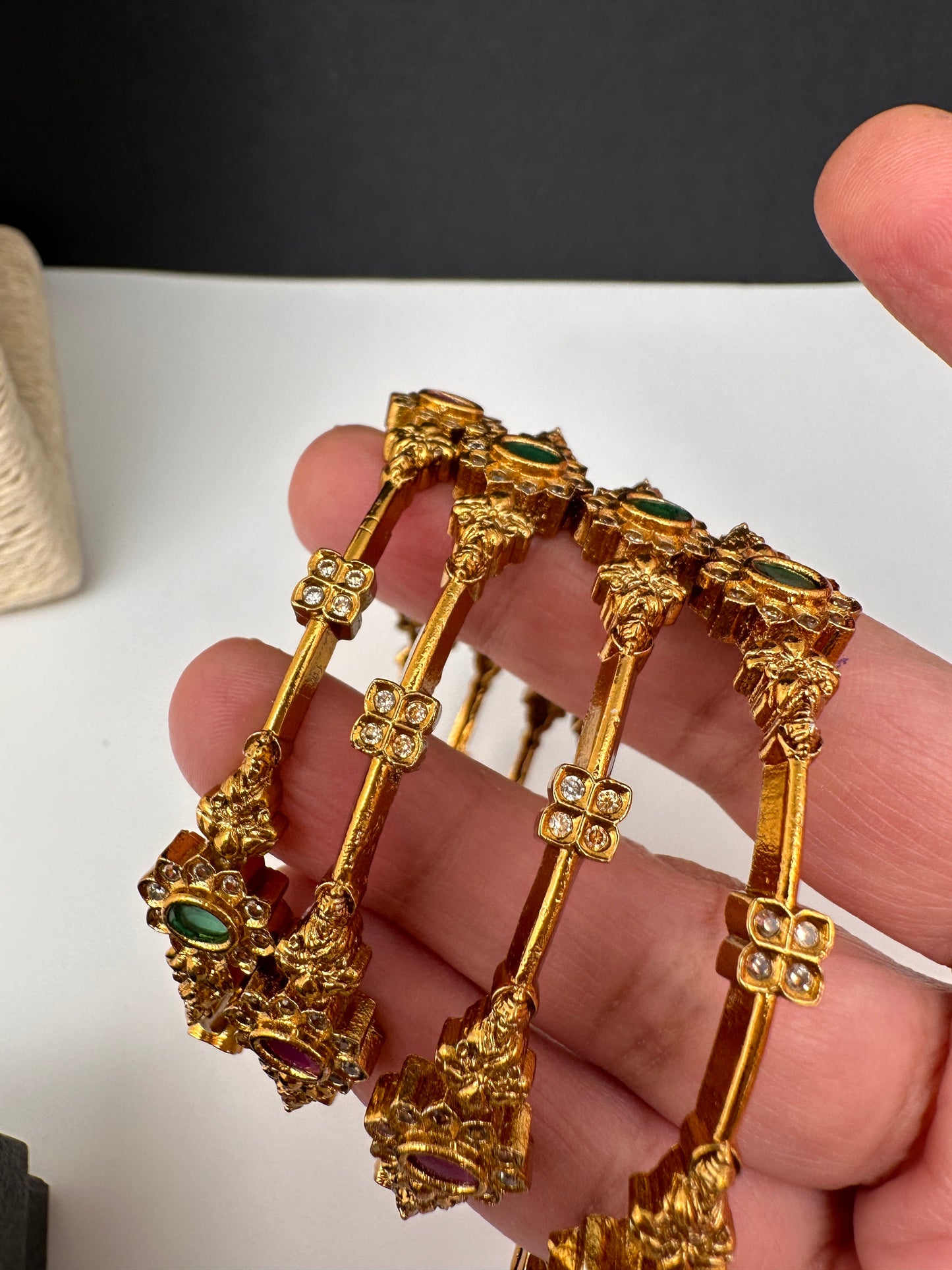 Matte Goddess Lakshmi Set of 4 Bangles
