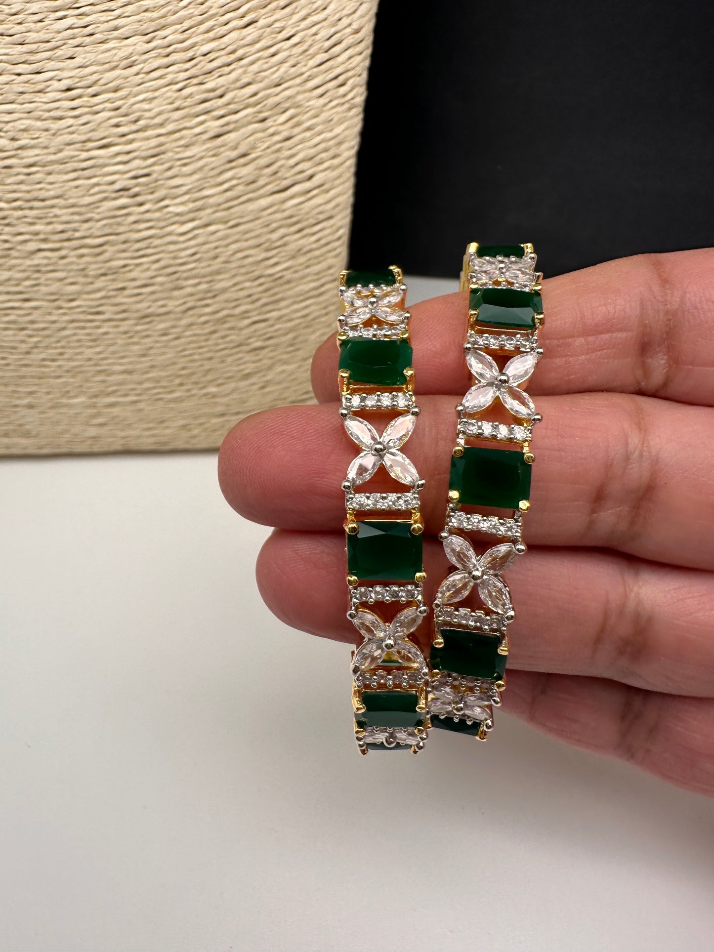 Emerald Green AD Bangles