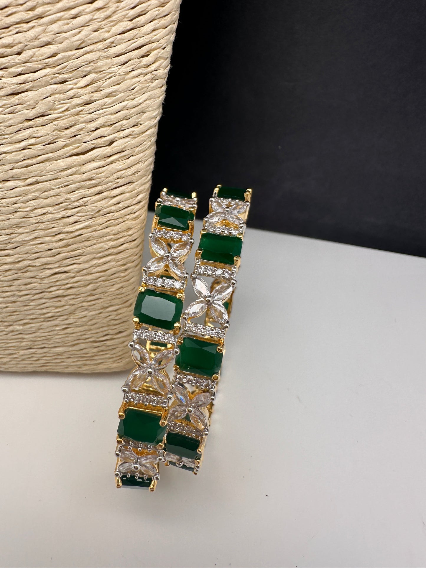 Emerald Green AD Bangles