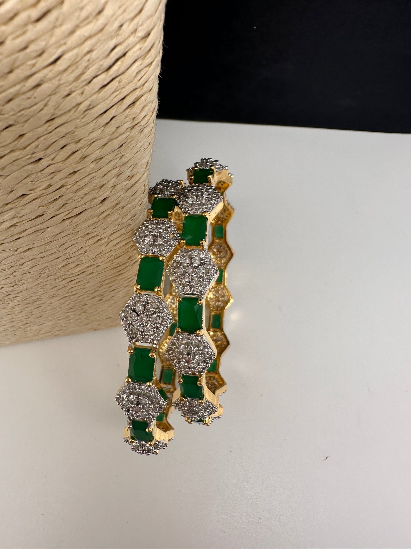 Emerald Green AD Bangles