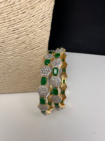 Emerald Green AD Bangles