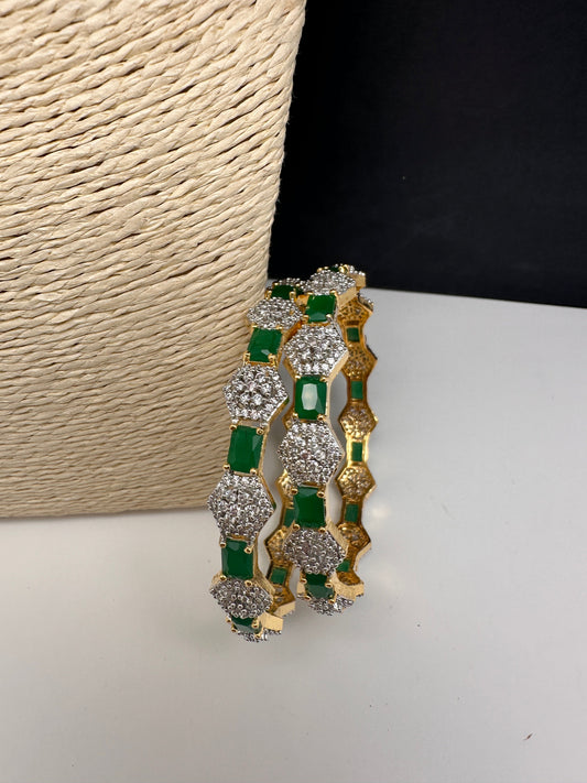 Emerald Green AD Bangles