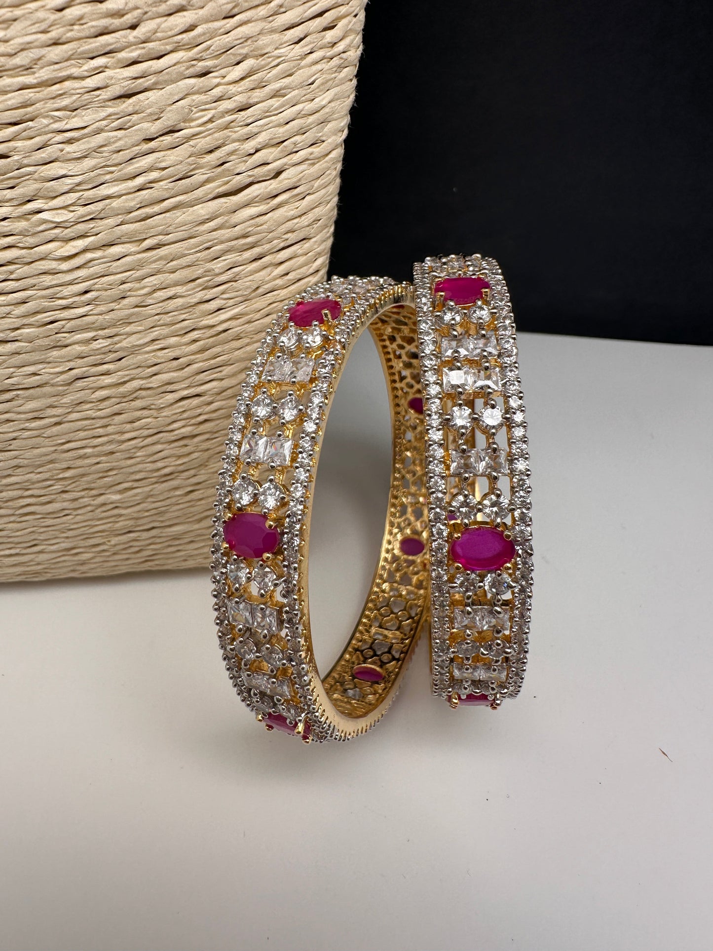 Ruby Red Marquise  AD Bangles