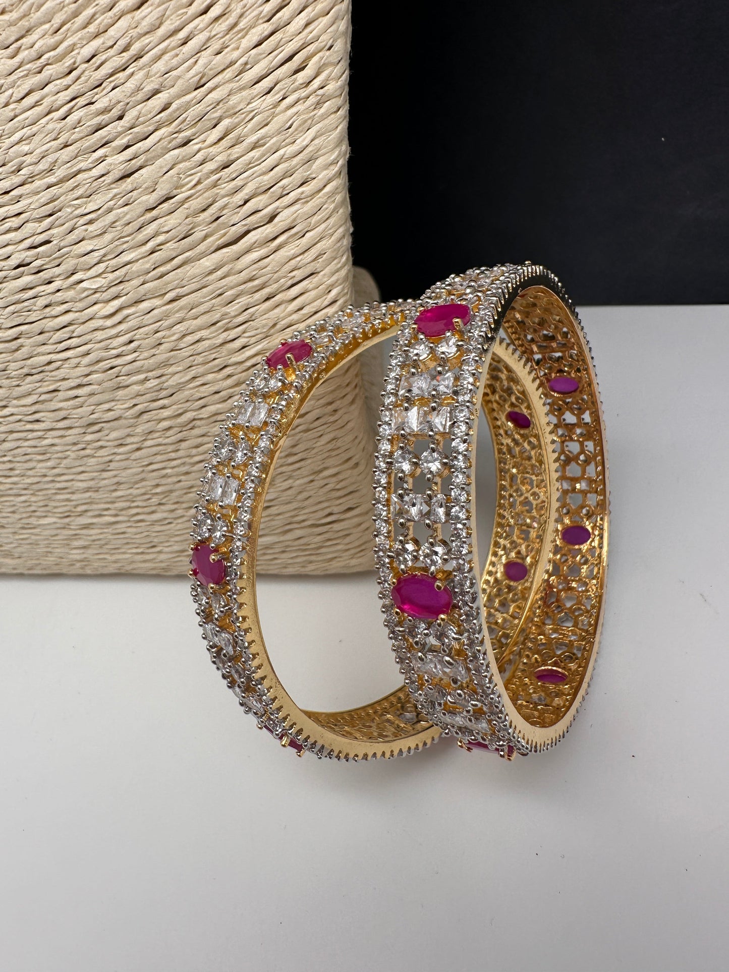 Ruby Red Marquise  AD Bangles