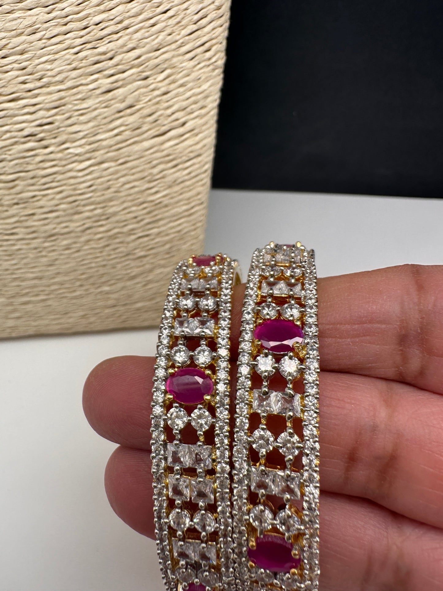 Ruby Red Marquise  AD Bangles