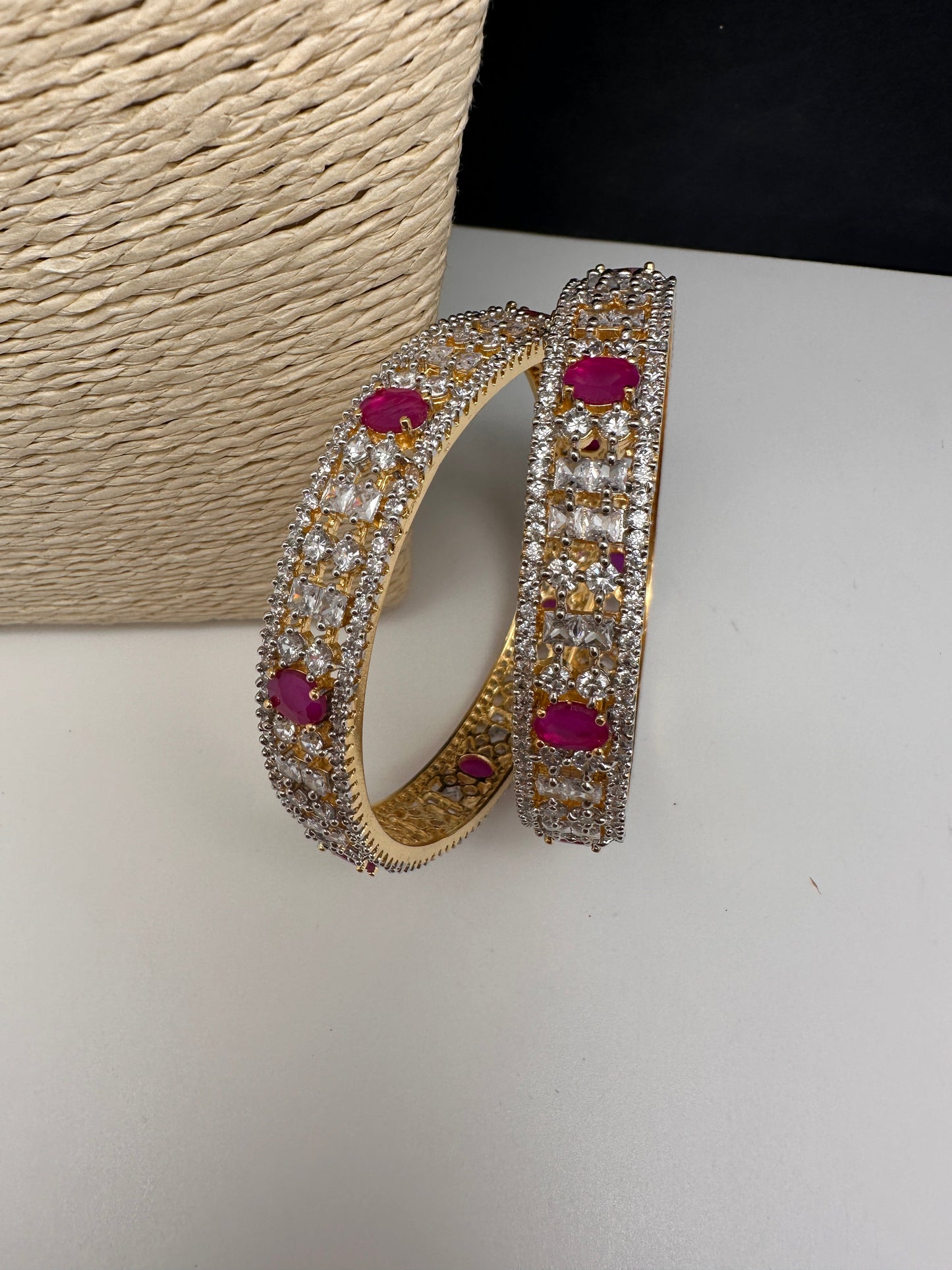 Ruby Red Marquise  AD Bangles