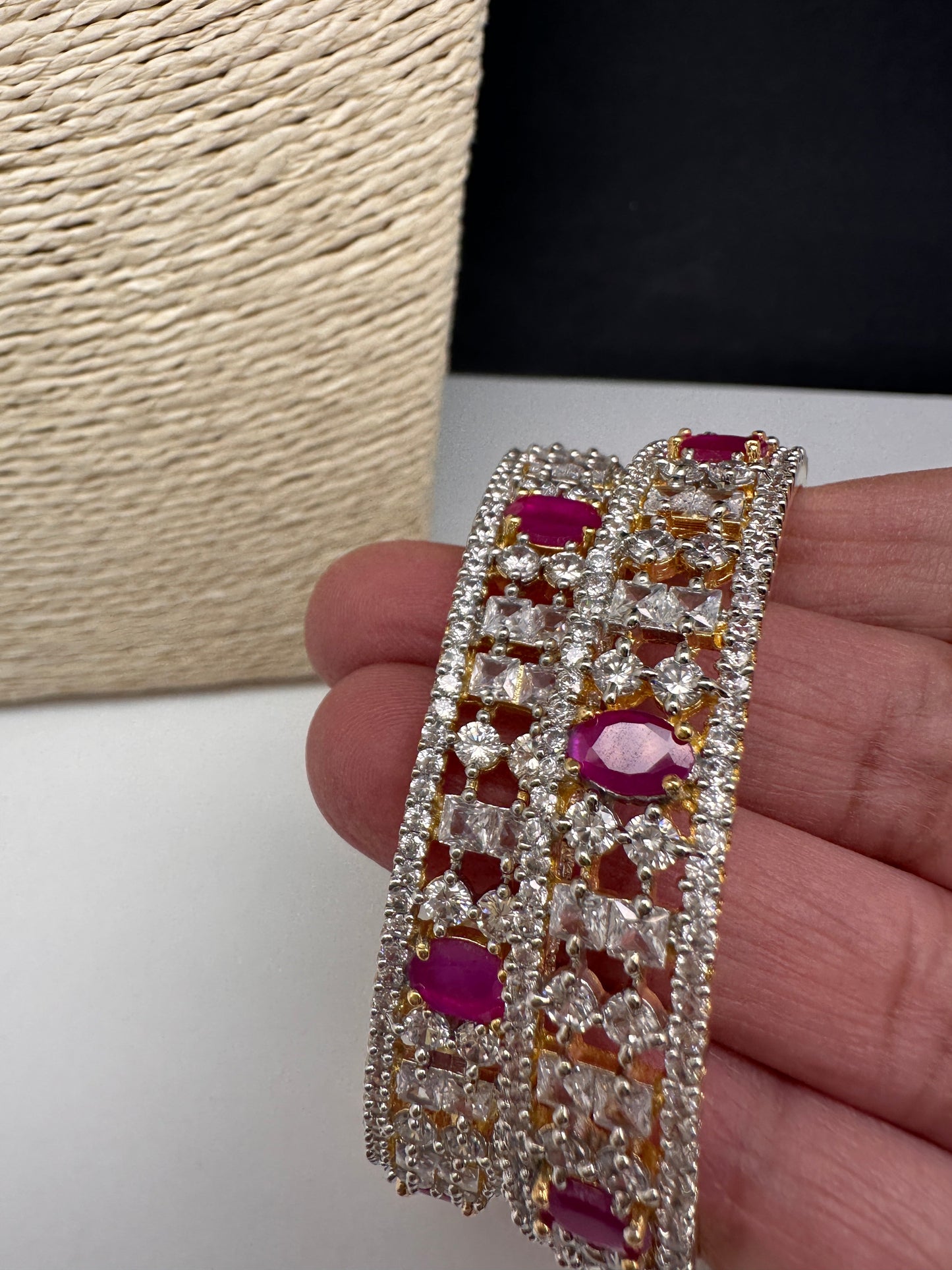 Ruby Red Marquise  AD Bangles