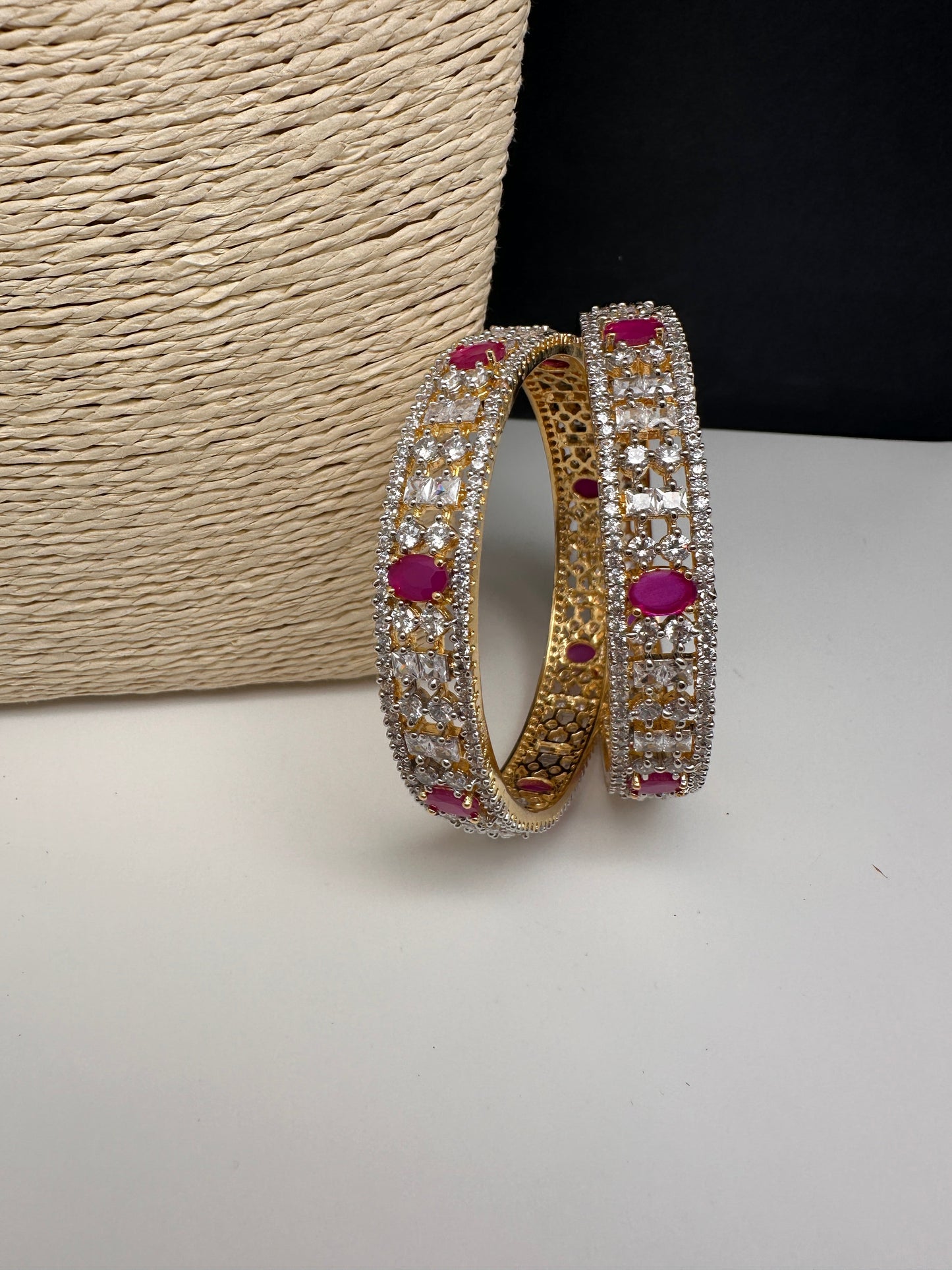 Ruby Red Marquise  AD Bangles