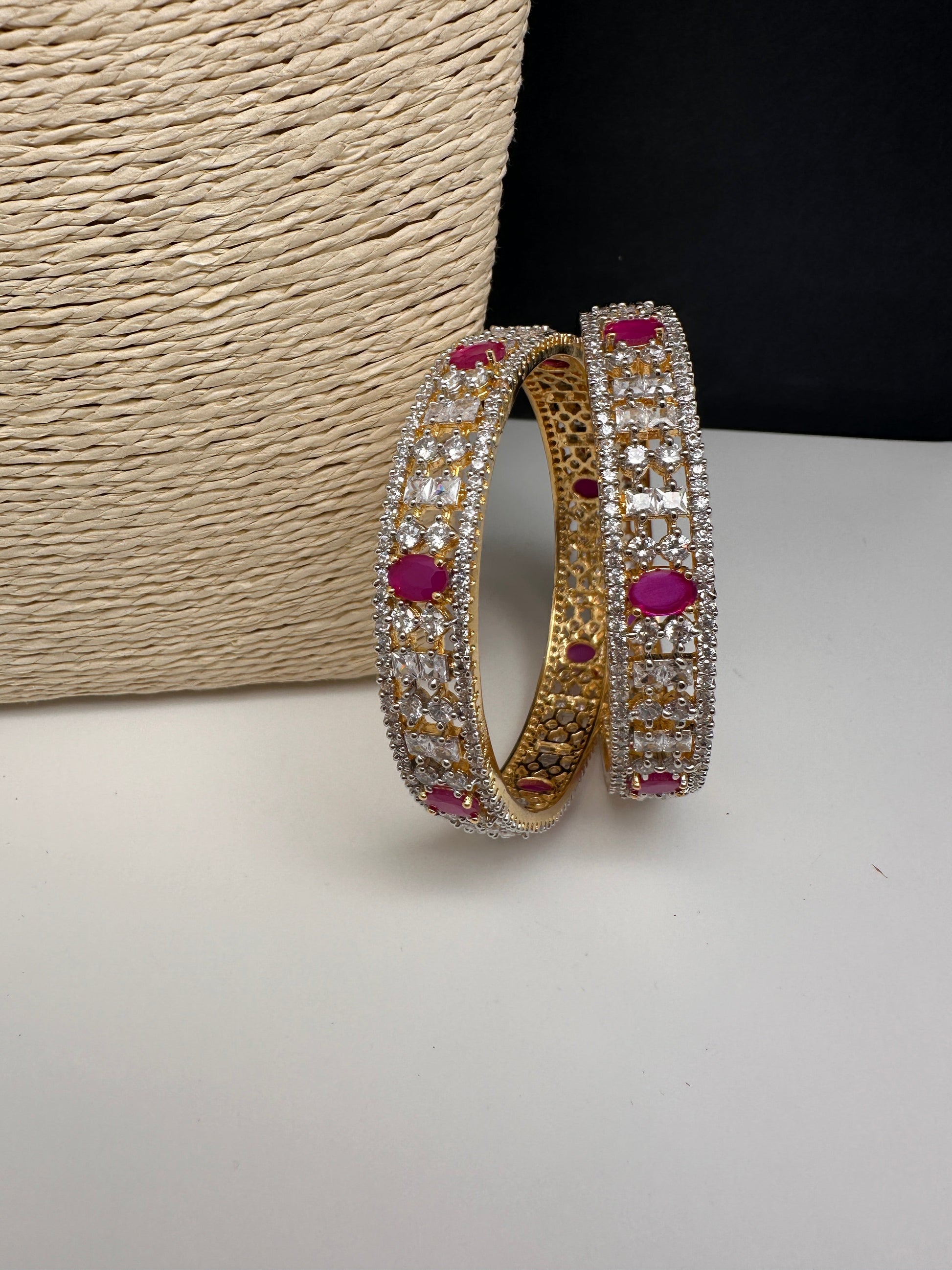 Ruby Red Marquise  AD Bangles