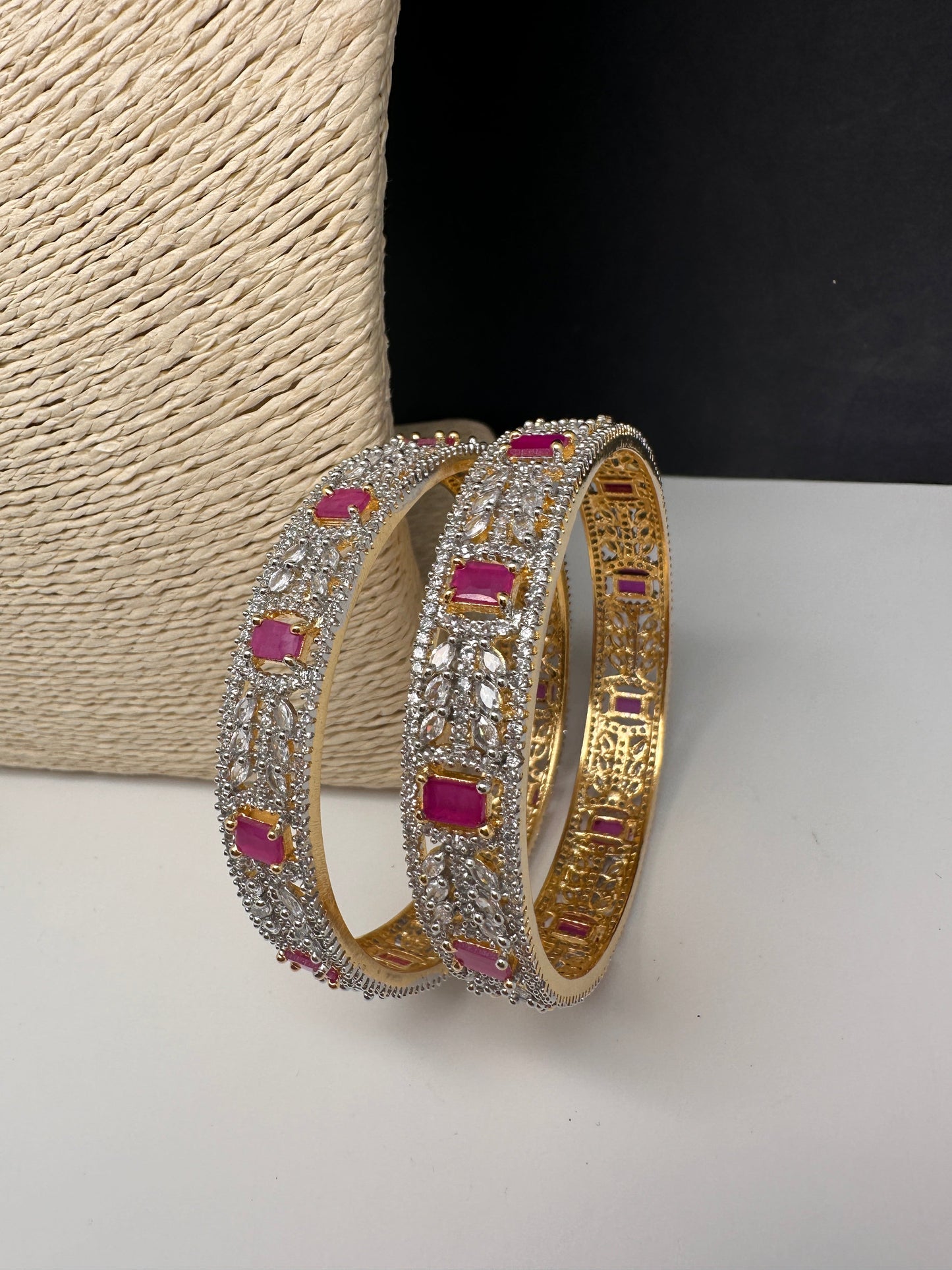 Ruby Red Marquise  AD Bangles