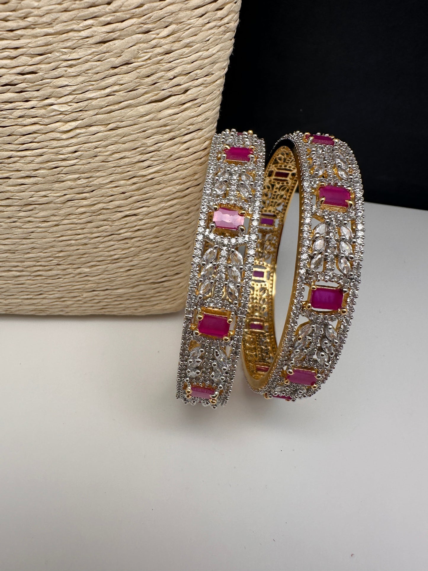 Ruby Red Marquise  AD Bangles