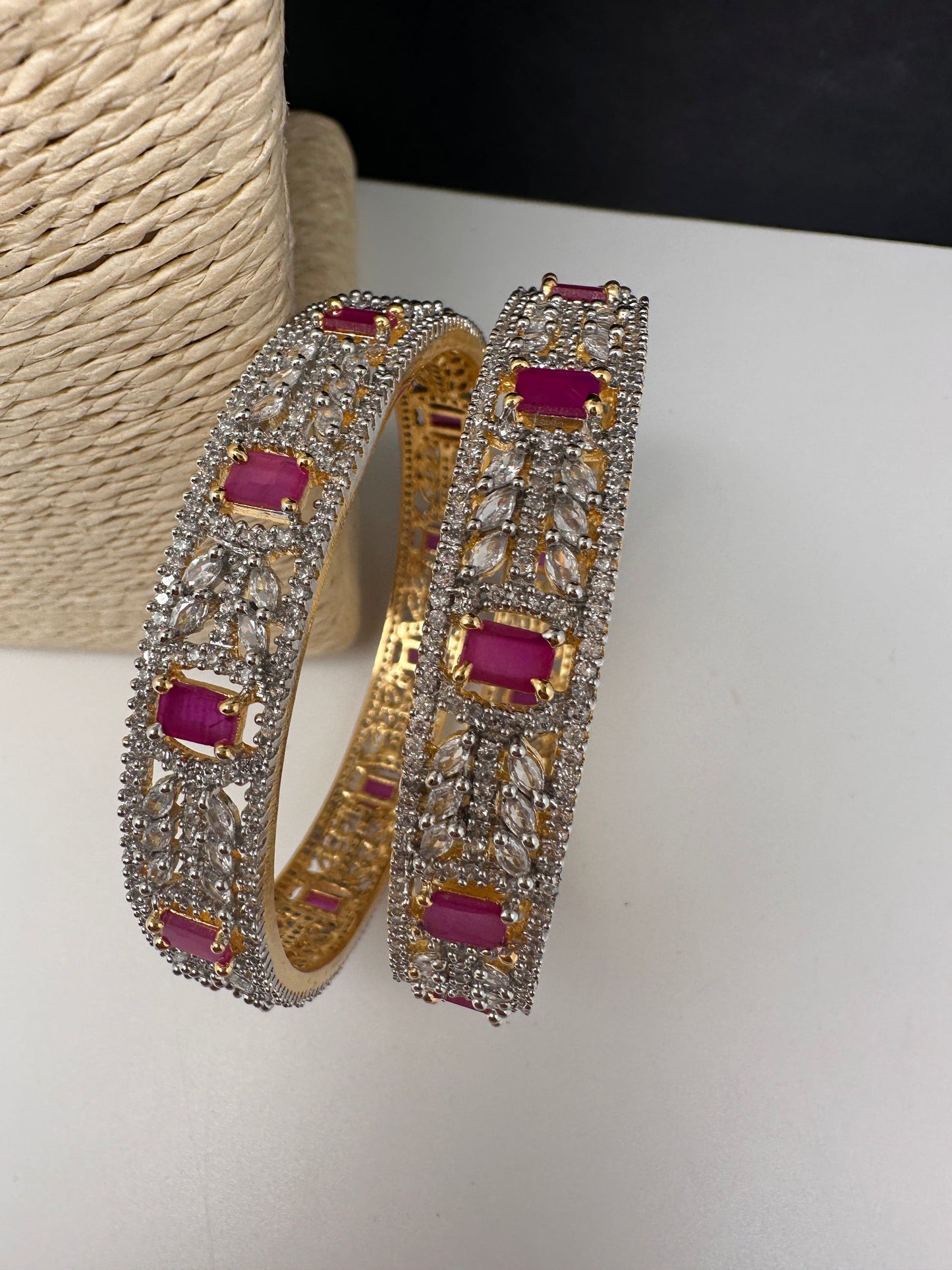 Ruby Red Marquise  AD Bangles
