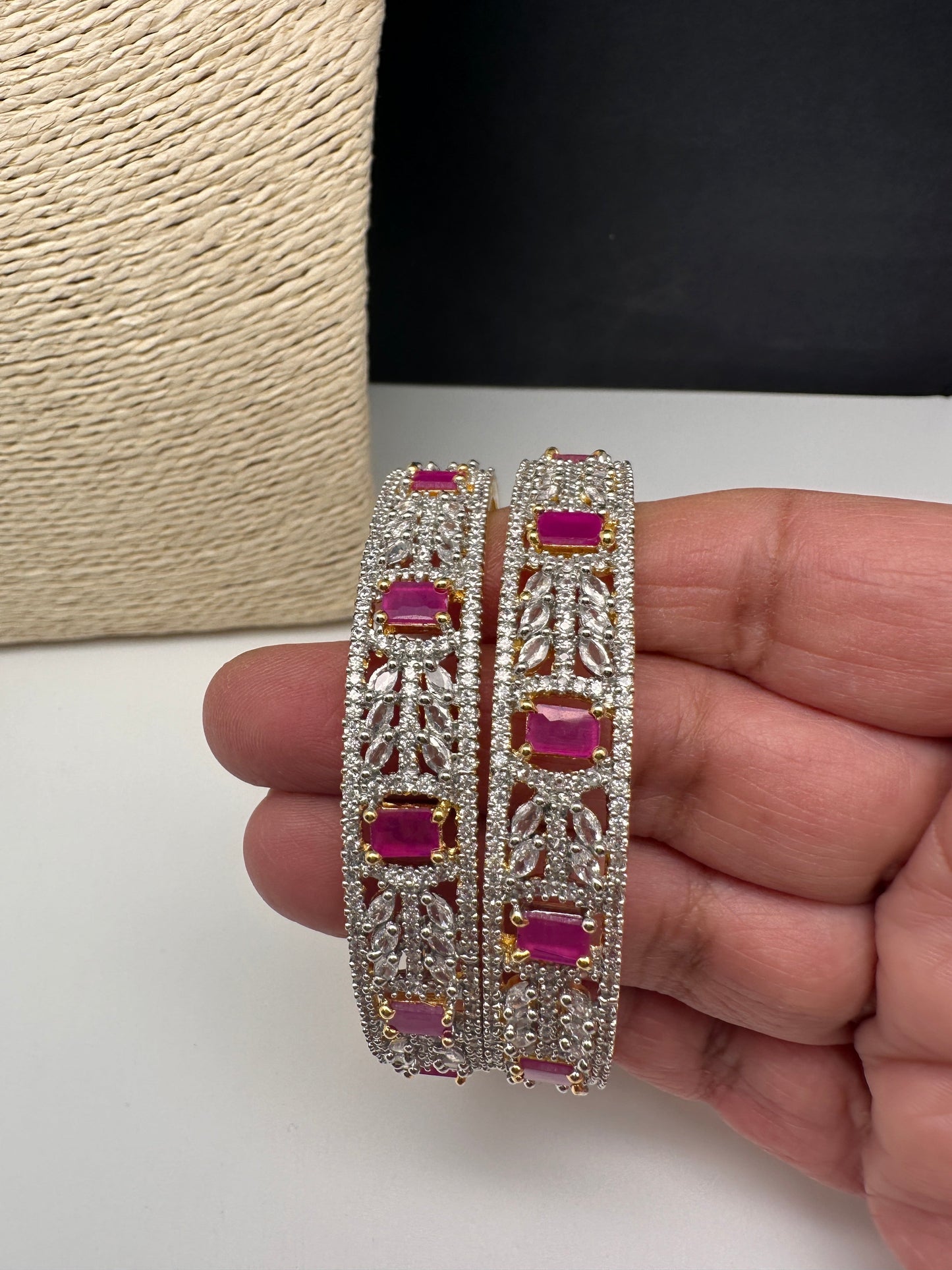 Ruby Red Marquise  AD Bangles