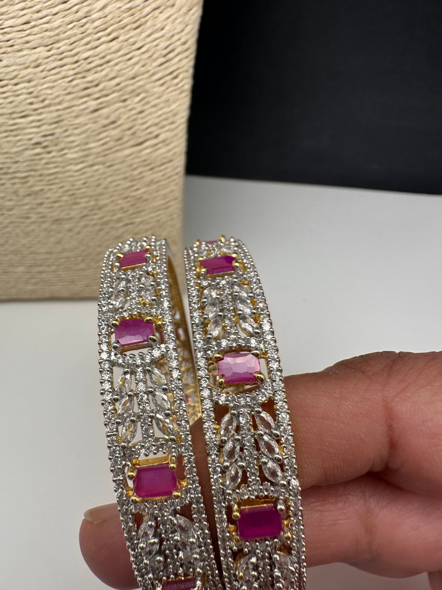 Ruby Red Marquise  AD Bangles