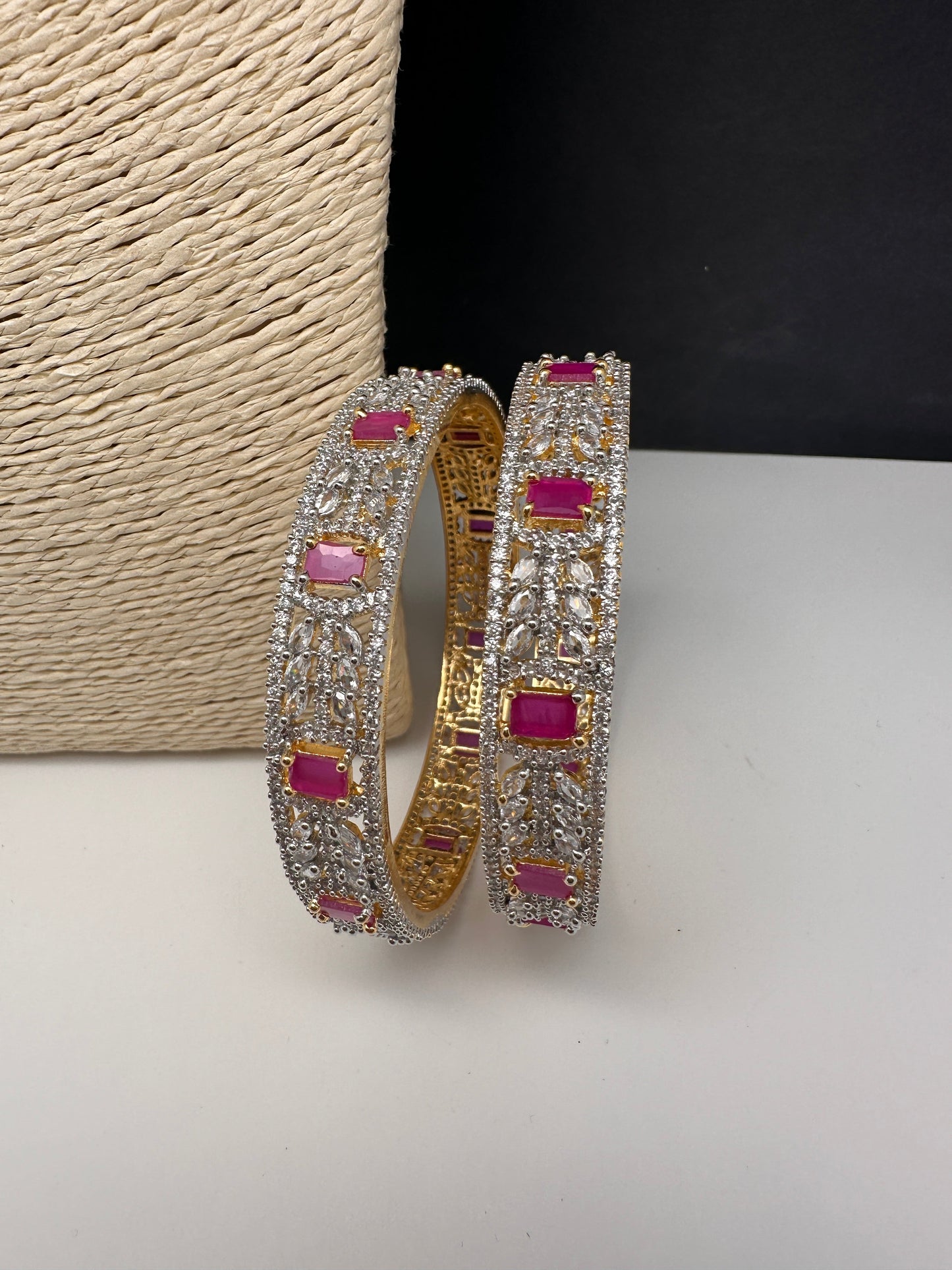 Ruby Red Marquise  AD Bangles