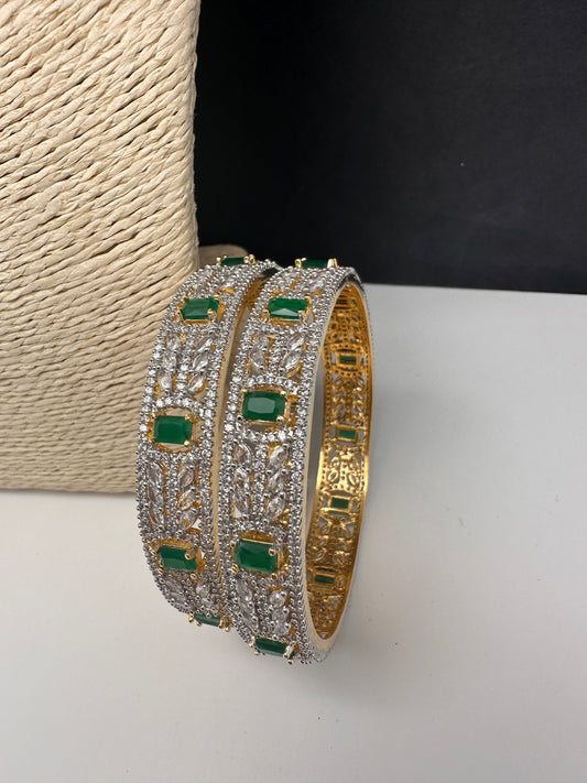 Emerald Green Marquise AD Bangles