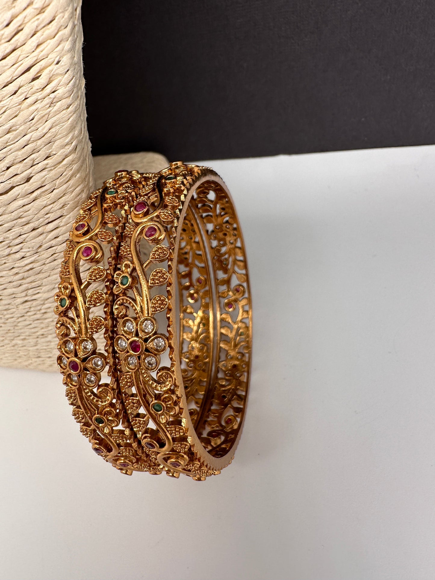 Matte Floral Bangles