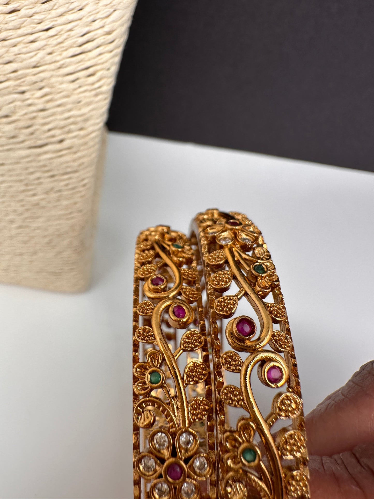 Matte Floral Bangles
