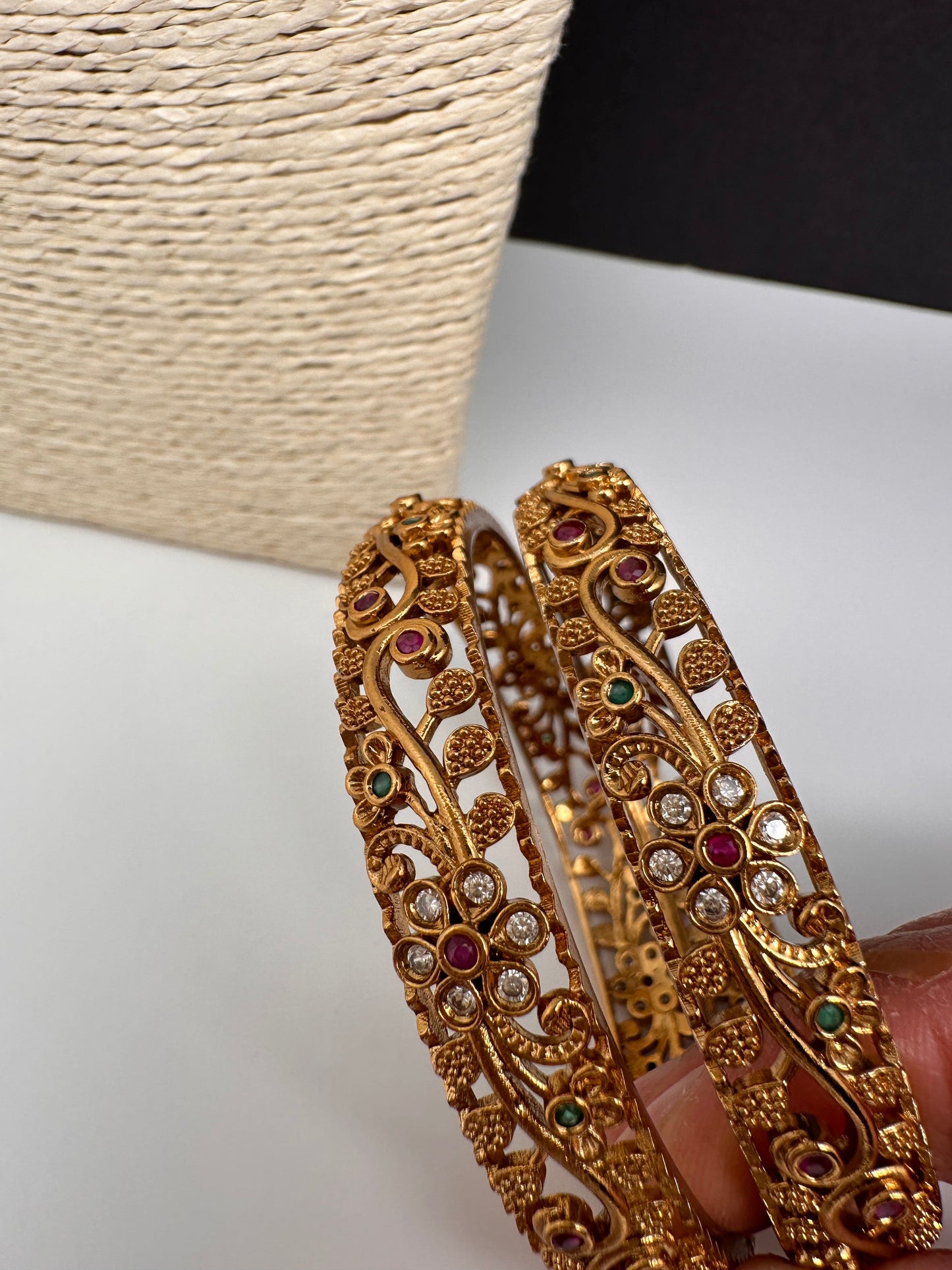 Matte Floral Bangles