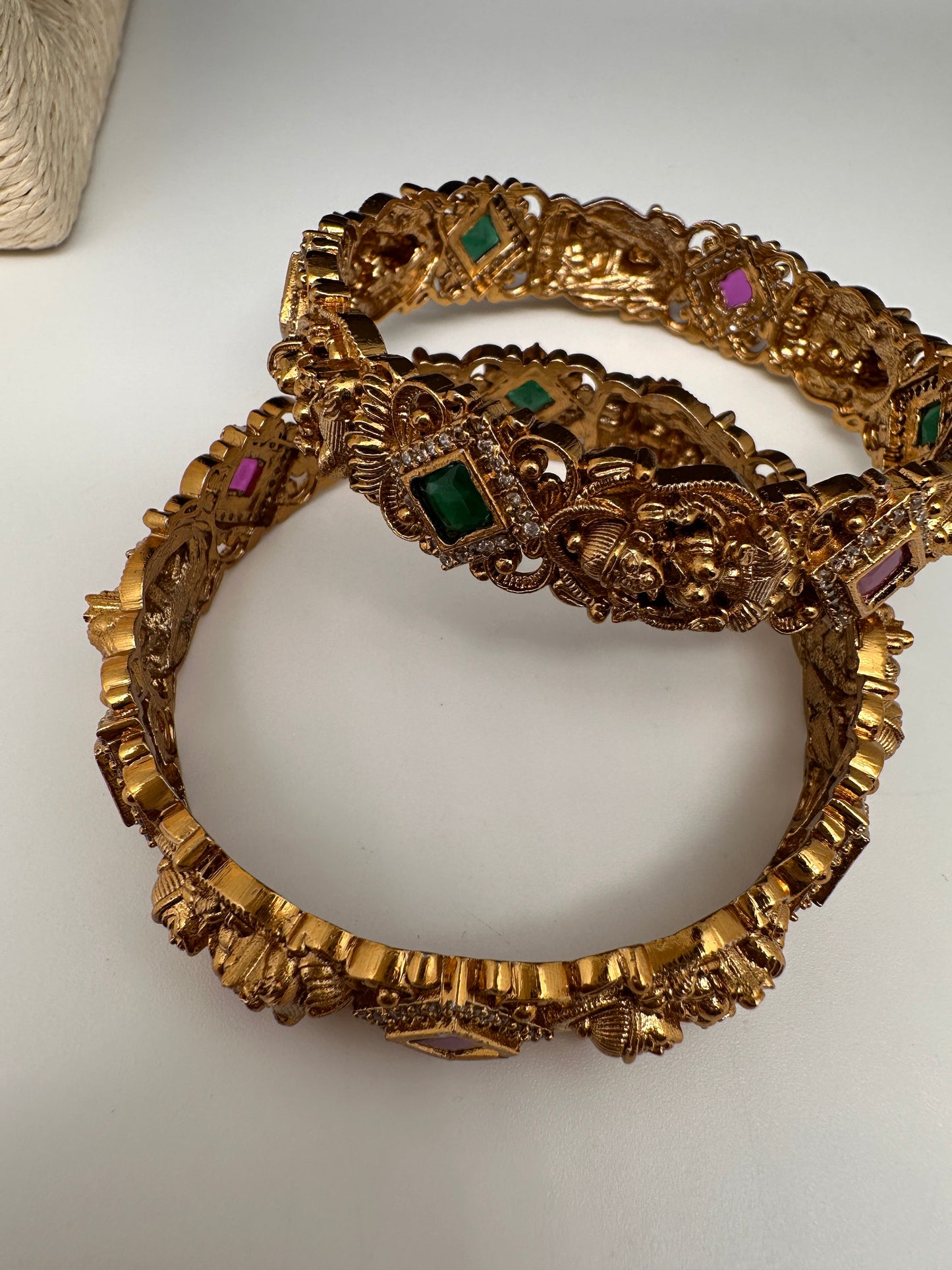 Matte Goddess Lakshmi Multi Color Kada Bangles
