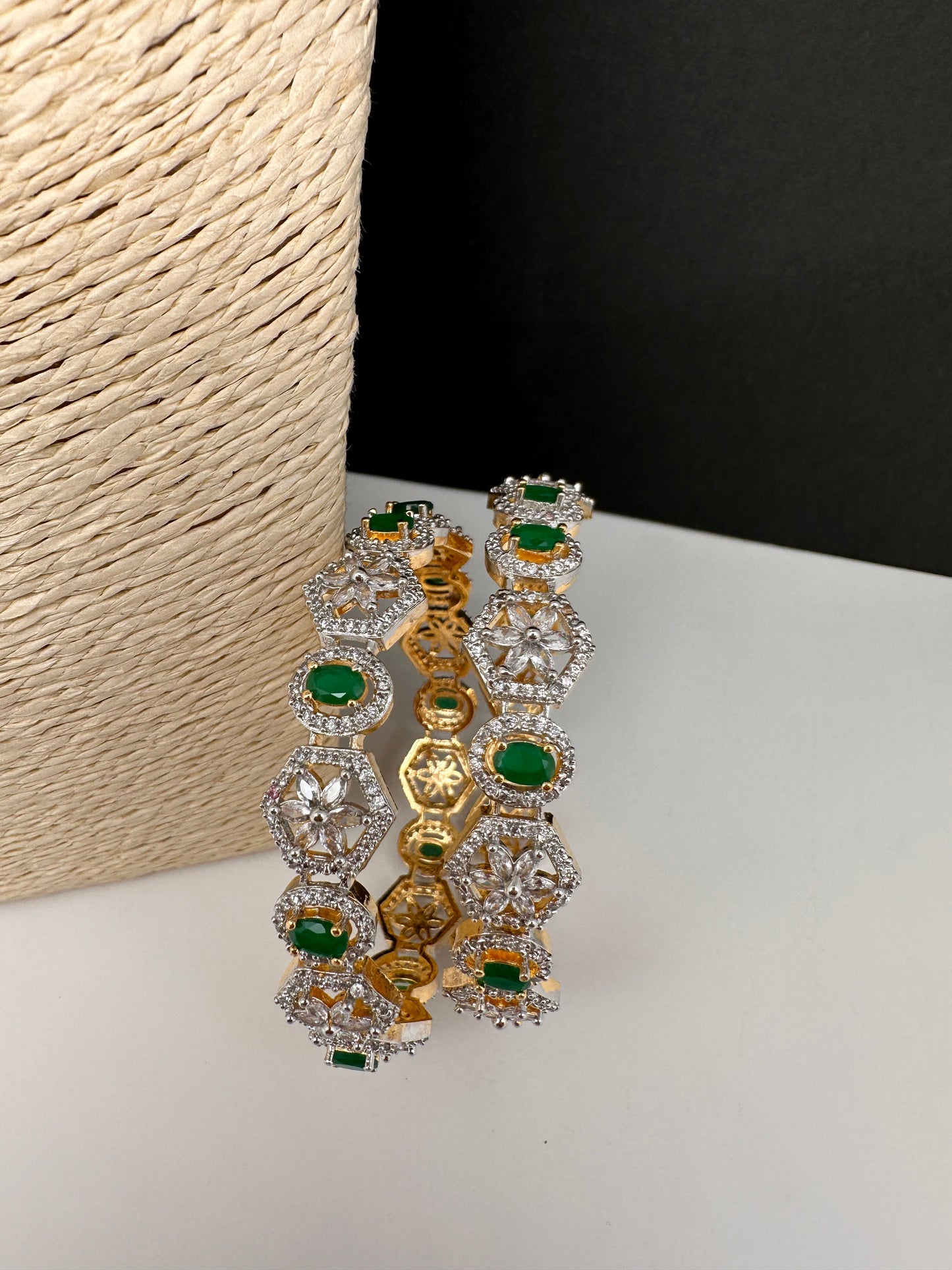 Emerald Green AD Bangles