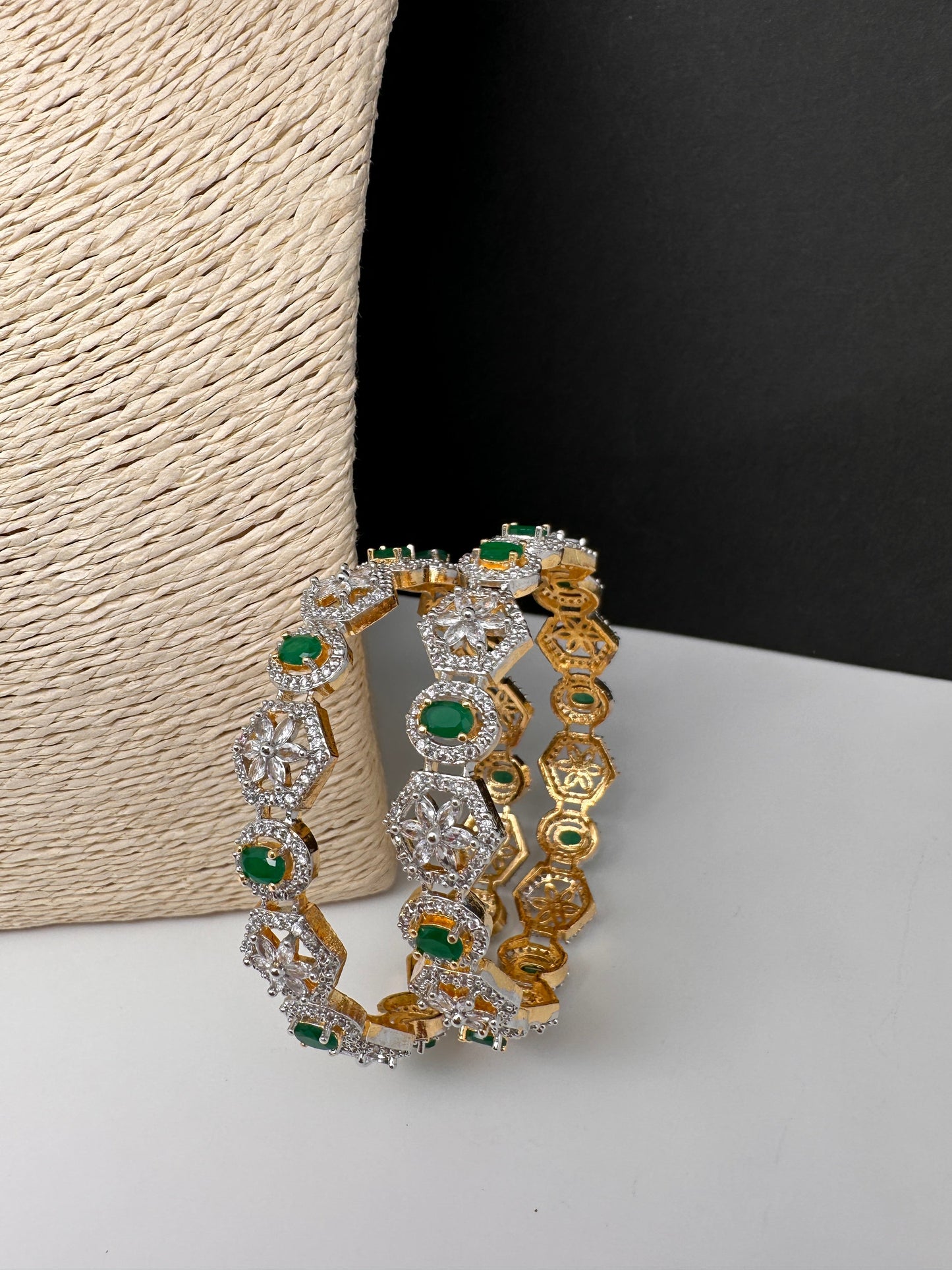 Emerald Green AD Bangles