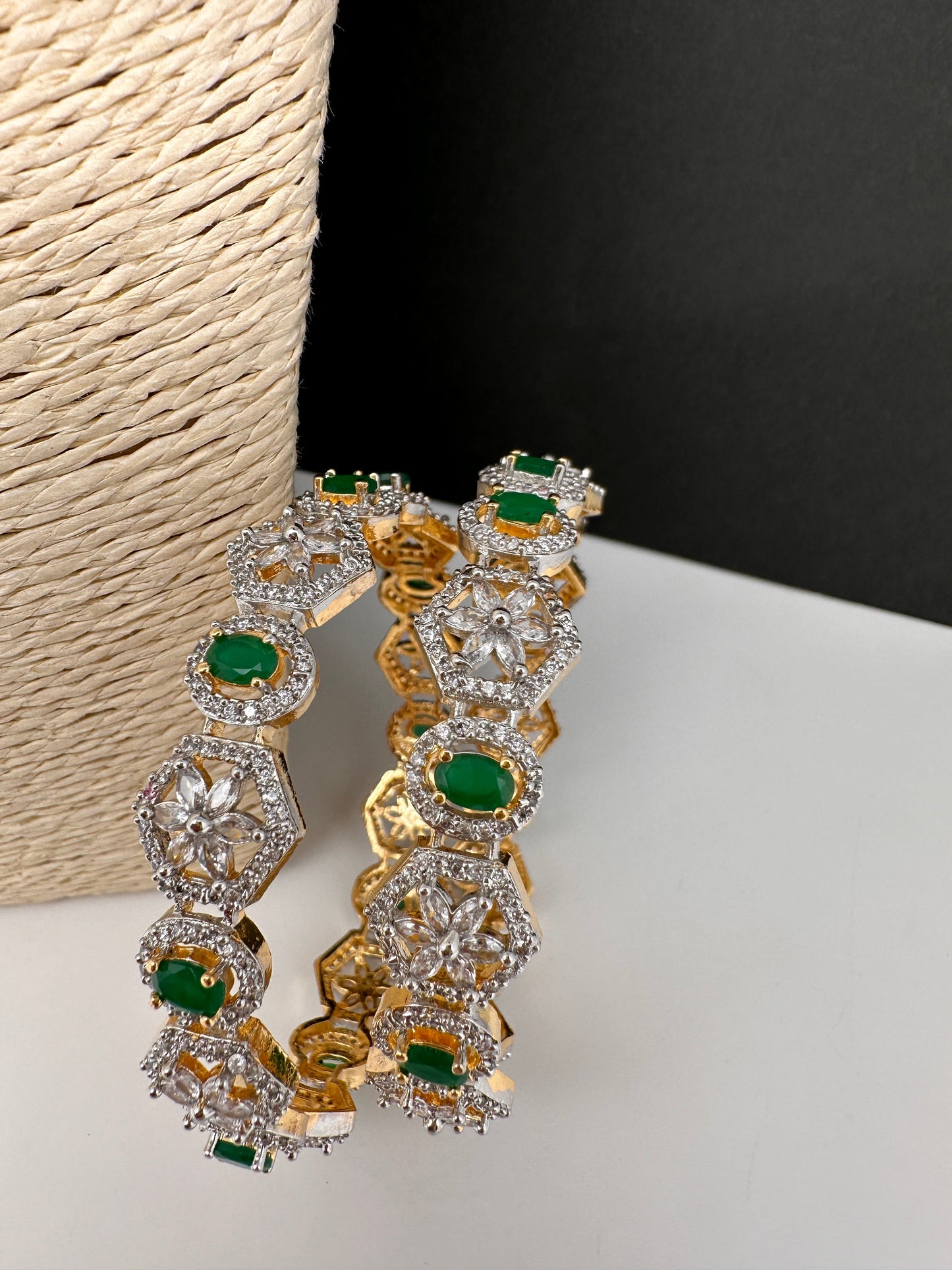 Emerald Green AD Bangles