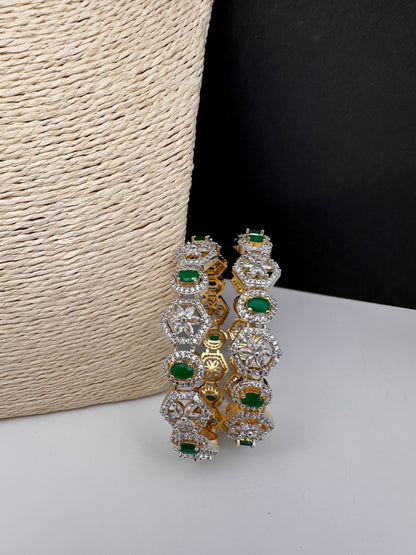 Emerald Green AD Bangles