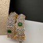 Emerald Green AD Openable Kada Bangles