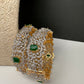 Emerald Green AD Openable Kada Bangles